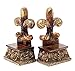 Bellaa Decorative Bookend Fleur De Lis Pair Flower Book End Bookshelf Stopper Vintage Irish Country French Library Office Shelf Home Decor