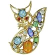 Gold Plated Fox Animal Brooches Pin