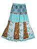 Indiatrendzs Women's Cotton Skirt Green Patchwork Long Skirts