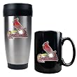 St. Louis Cardinals MLB Stainless Steel Travel Tumbler & Black Ceramic Mug Set - Primary Logo by Great American Products