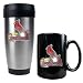 St. Louis Cardinals MLB Stainless Steel Travel Tumbler & Black Ceramic Mug Set - Primary Logo by Great American Products