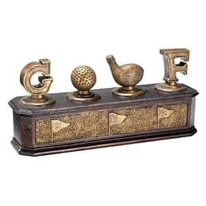 Pack of 4 Antique Bronze Golf Lover's Decorative Storage Boxes