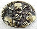 Creepy Brass Vampire Belt Buckle Dracula Nosferatu