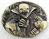 Creepy Brass Vampire Belt Buckle Dracula Nosferatu