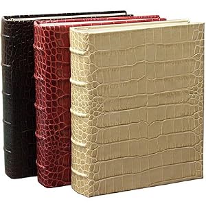 Desk Address Book, Ring Binder, Crocodile Embossed Leather, 1,500 Entries