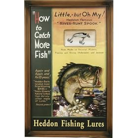 River's Edge 3-D Heddon 1935 Catalog Cover Pub Sign