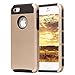 iPhone 5S Case, iPhone SE Case,iPhone 5 Case, BAROX Slim Armor Shockproof Dual Layer Impact Protective Cover for iPhone 5 5S SE(Gold-Black)