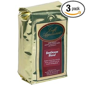 Caffe Appassionato Beethoven Blend Ground Coffee, 12-Ounce Bag (Pack of 3)