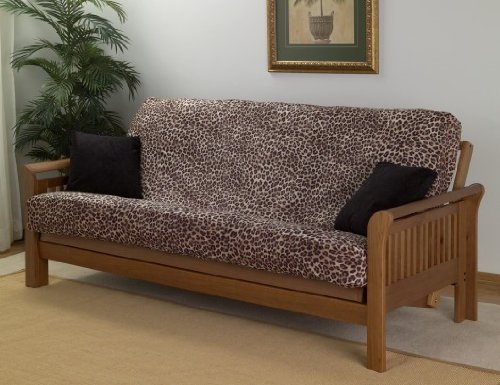 3pc Southern Textiles Cheetah Leopard Print Full Size Futon Cover & 2 Pillows Pack Set
