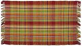 100% Cotton Flat Weave Rug Plaid 2 X 3