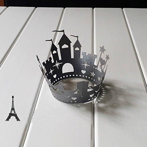 DITOP Pack of 50 Castle Halloween Cake Decoration Lace Laser Cut Cupcake Wrapper Liner Baking Cup Muffin Case Trays Wedding Birthday Baby Shower Party Decoration
