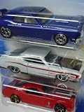 Hot Wheels '65 Ford Mustang Fastback Red - '69 Ford Torino Talladega - '69 Cougar Eliminator Scale 1:64