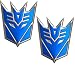 Transformers Decepticon Pair Aluminum Medium Emblems in Blue (2)