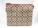 Coach 12CM Signature File Bag - Khaki/Classic Red
