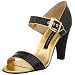 Beverly Feldman Women's Dynamite Ankle Strap Sandal,Black Croc,8 M US