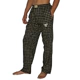 Mens NHL Pittsburgh Penguins Plaid Cotton Thermal Sleepwear / Pajama Pants - Black & Yellow (Size: XL)