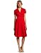 Jones New York Women's Cap Sleeve Button Front Shirt Dress, Cardinal Red, 10