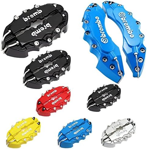 4Pcs Front + Rear Black Universal New 3D Brembo Style Disc Brake Caliper Cover Medium + Large Size