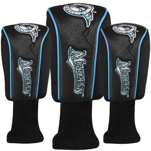 Florida Marlins Black-Blue 3-Pack Golf Club Headcovers