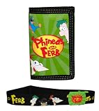 Phineas And Ferb Disney Logo Trifold Wallet With Kids Canvas Belt