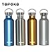 TOPOKO 25 oz Stainless Steel Vacuum Insulated Water Bottle, Keeps Drink Cold up to 24 Hours & Hot up to 12 Hours, Leak Proof and Sweat Proof. Large Capacity Sports Bottle (Silver)