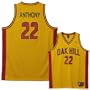 Nike Oak Hill Academy Warriors #22 Carmelo Anthony Gold High School TAG Throwback Twilled Jersey