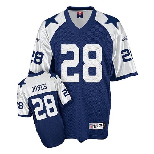 Youth Felix Jones #28 Dallas Cowboys Thanksgiving NFL Equipment Replica Jersey by Reebok (Navy-White(Size=X-LARGE)