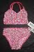 Infant/Toddler Girls 2 PC Swimsuit V-Neck Tankini Red/Blue/Magenta Ditsy