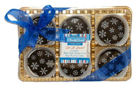 Sugar Free Snowflake Themed Dark Belgian Chocolate Covered Oreo