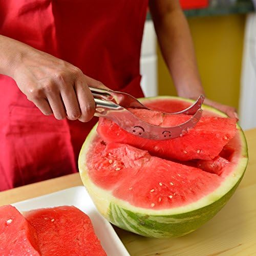 Watermelon Stainless Steel Slicer &amp; Corer For Soft Fruits &amp; Vegetables|Best Big-Summer-Fruit Cutting Tool|For Women/ Men/Chefs/ Professionals - Even Pastry Chefs|Cuts Watermelons/Melons &amp; More