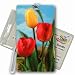 Travel Accessories 3D Lenticular All Weather Luggage Tag with Clear Plastic Loop, Travel Accessories 3D Image, Flowers, Tulips