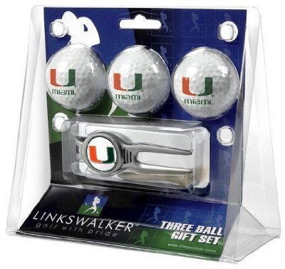 Miami Hurricanes 3 Golf Ball Gift Pack W/ Kool Tool - Ncaa College Athletics