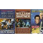 3 Book Set of Science Fiction by William Shatner; Delta Search (Quest for Tomorrow), In Alien Hands (Quest for Tomorrow), Dark Victory (Star Trek) book cover