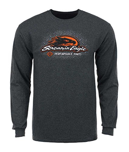 Harley-Davidson Mens Finish Line Flaming Piston Screamin Eagle Long Sleeve