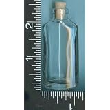 Clear, Triangle, Glass Bottles , , 31 , ,Tiny, Bottles, with , , 31 , , Corks, ABOUT, 2.33"TALL x 1."ACROST BACK,x.88"ACROST the 2 SIDES each, x.80"DEEP, HOLDS, ABOUT .25oz., 7.39ml., of, FLUIDS, or, ITEMS,