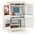 Hampton Computer Armoire with Louvered Doors - Distressed White