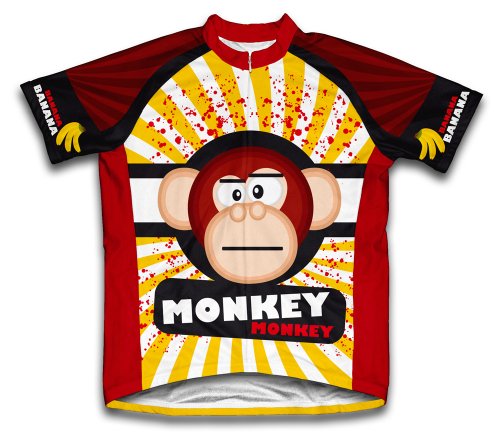 Crazy Banana Monkey Short Sleeve Cycling Jersey for Men
