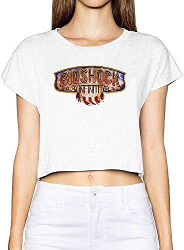 BioShock Infinite Shooter Video Game Logo Womens Graphic-Print Cherished Cropped Shirt