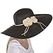 Sakkas Bella UPF 50+ 100% Paper Straw Flower Accent Wide Brim Floppy Hat