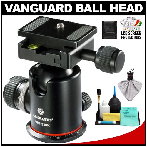 Vanguard ABH-230K Ball Head with Quick Release (Supports 66 lbs.) + Cleaning Accessory Kit