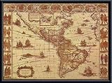 Map of North and South America, Framed Art Print by Willem Janzoon Blaeu