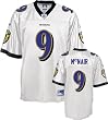 Steve McNair Jersey: Reebok White Replica #9 Baltimore Ravens Jersey