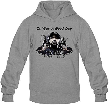 ESORRW Customized It Was A Good Day Ice Cube Men's Hooded Sweatshirt Dark Grey XXL