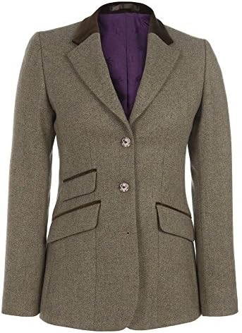 Green Tweed Hacking Style Jacket with Velvet Trim 20 0052855