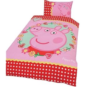 Character World Peppa Pig Polka Dot Panel Duvet Set, Single