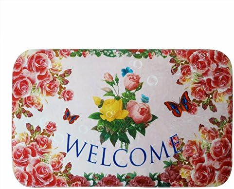 PurryRing Lovely Flowers Home Garden Anti-slip Absorbent Door mat, Welcome Mat, Entrance Floor Mat/Indoor Rug /Front Door Mat/Bedroom Mat/Non-slip Bathroom mat (24*16-Inch)