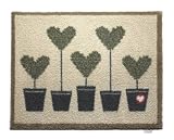 Machine washable doormat dirt trapper absorber door mat topiary trees (10) 85 x 65cm with a FREE RIB MAT