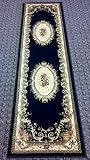 Traditional Area Rug Runner 2'x7' Black Bellagio 451