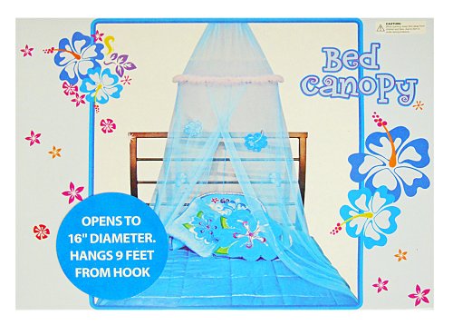 Bed Canopy - Blue Hawaiian Flower