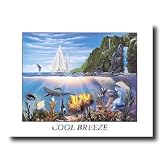 Tropical Ocean Fish Dolphin Sailboat Animal Wildlife Picture Art Print